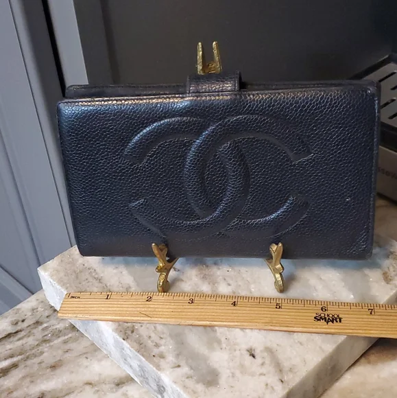 CHANEL BLACK CAVIAR WALLET Vintage 1979/1999⚜️🖤⚜️❤️⚜️🖤 - Picture 2 of 16